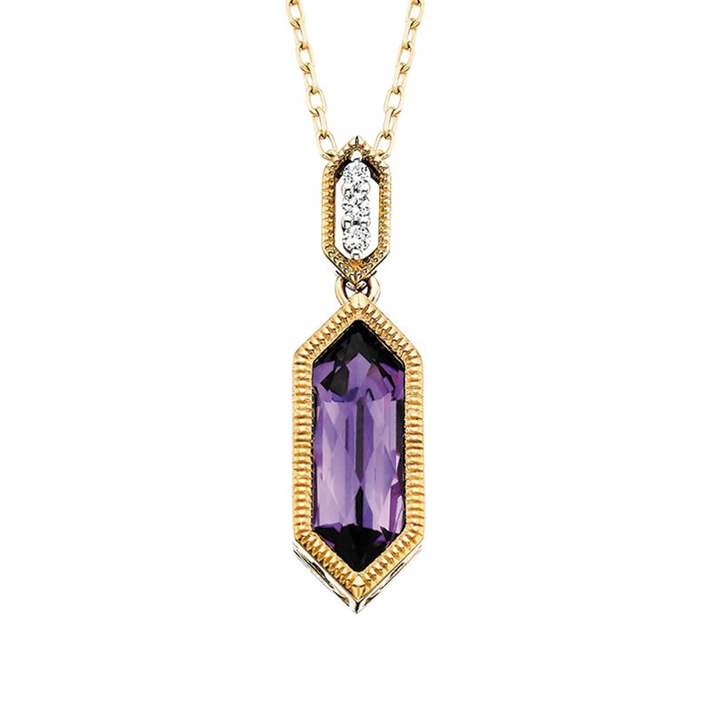 Amethyst Hexagon Necklace 230-724