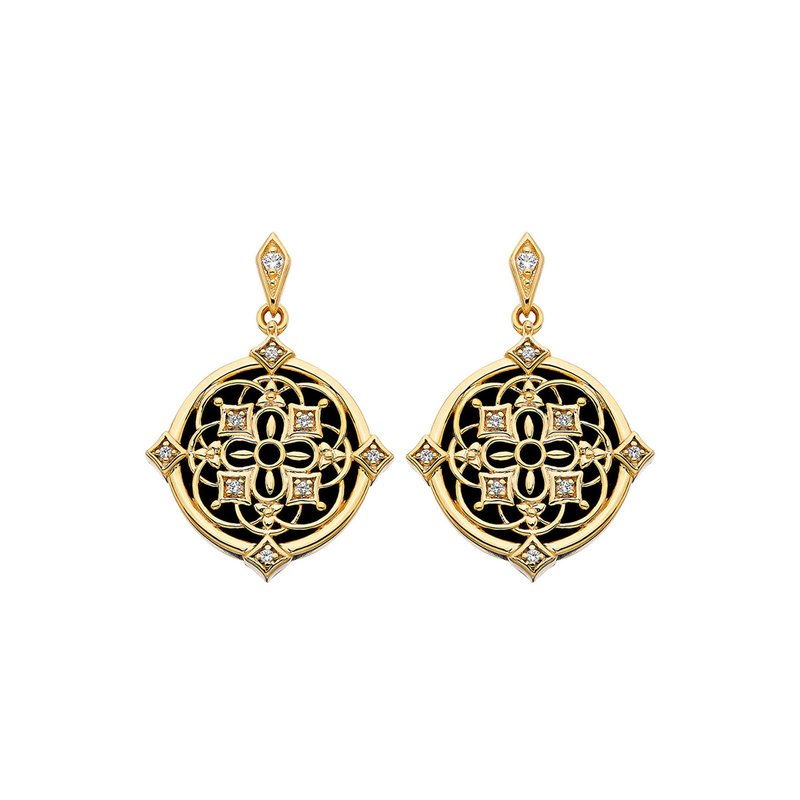 Onyx Filigree Dangle Earrings 645-984