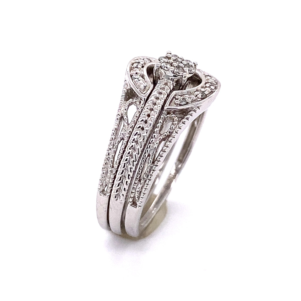 Elegant Three Piece Diamond Wedding Set 100-488