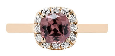 Beautiful Spiced Zircon & Diamond Ring 200-1332
