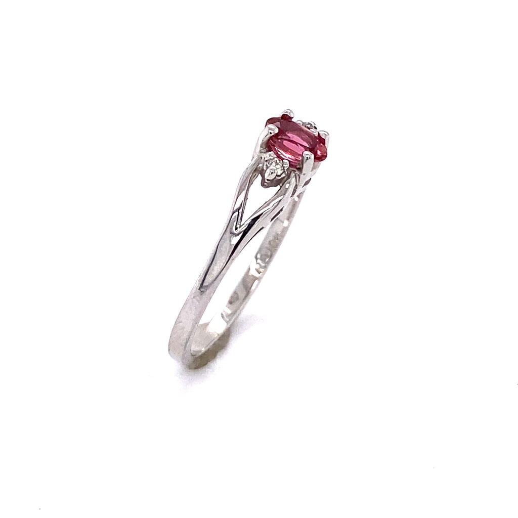 Cute 10k White Gold Pink Tourmaline Ring 200-1118