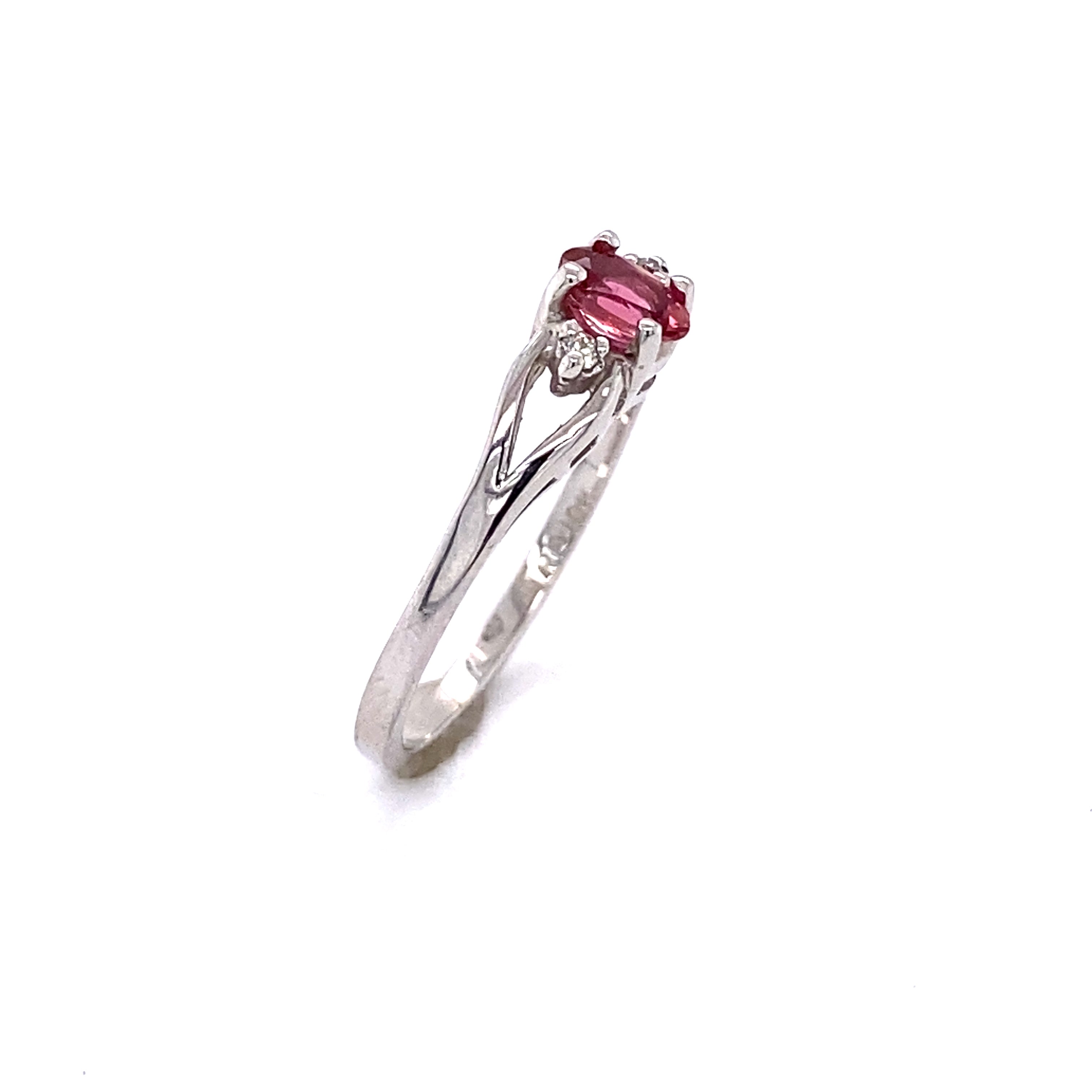 Cute 10k White Gold Pink Tourmaline Ring 200-1118