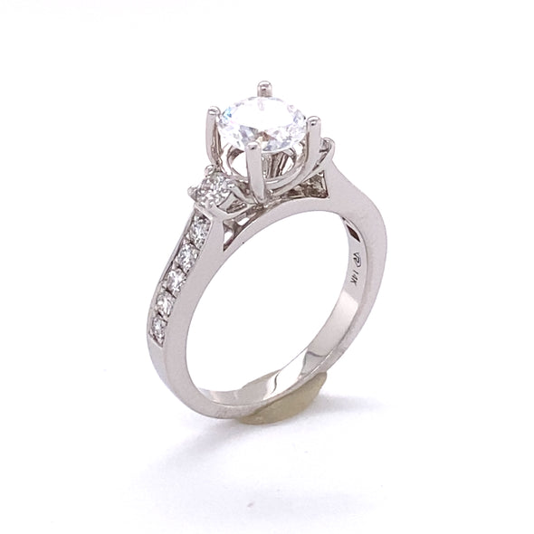 Beautiful White Gold Three Stone Engagement Ring 100-647