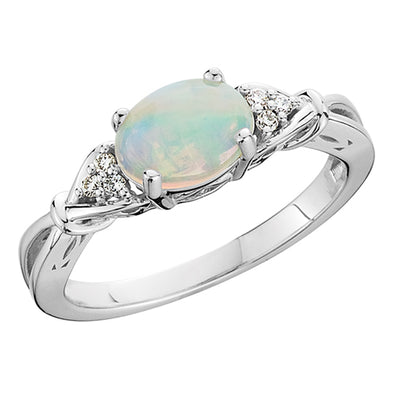 Beautiful Opal & Diamond Ring 200-1329