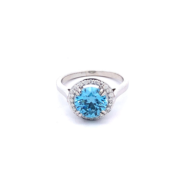 Stunning Blue Diamond Engagement Ring 100-804