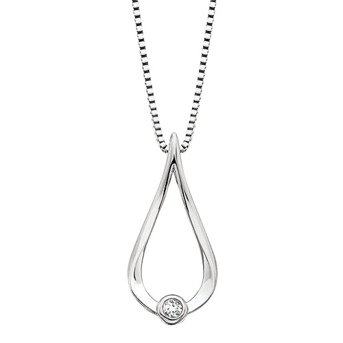 Sterling Silver Diamond Necklace 653-556