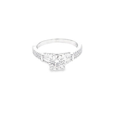 Contemporary 14k White Gold (LG) Diamond Engagement Ring 100-771