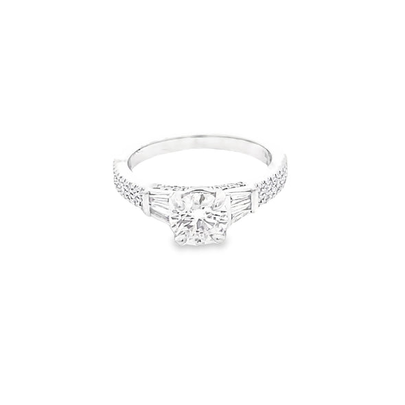 Contemporary 14k White Gold (LG) Diamond Engagement Ring 100-771