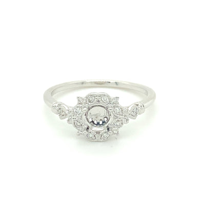 Elegant14k White Gold  Diamond Engagement Ring 140-1001