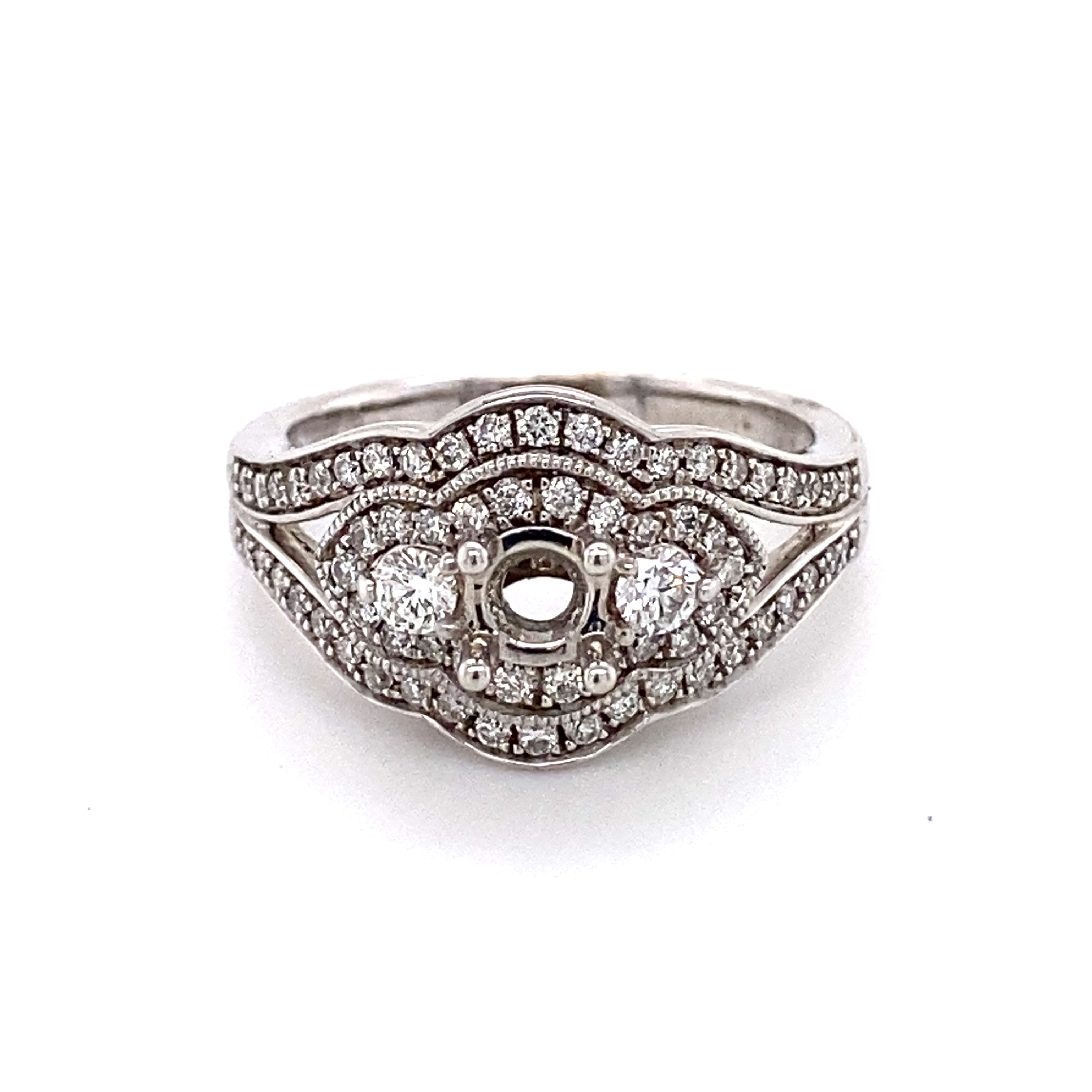 Vintage 14k White Gold Engagement Ring 140-611..