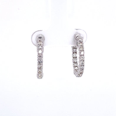 Incredible 1.00ct. t.w. 14k White Gold Inside Out Diamond Hoop Earrings 150-1008
