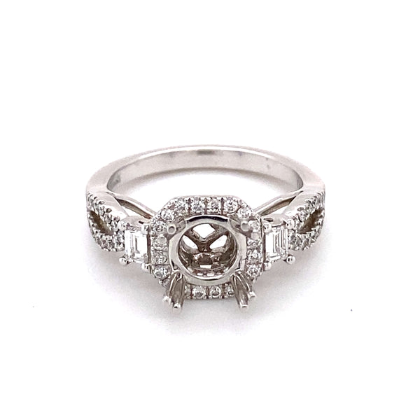 Elegant 14k White Gold Engagement Ring 140-582..