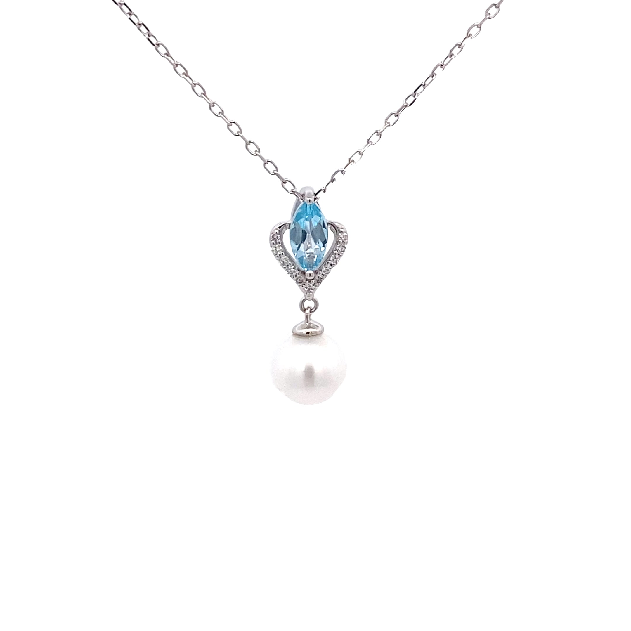 Stunning Blue Topaz & Pearl Necklace 230-708