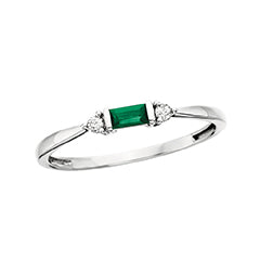 Stackable 10k White Gold Emerald Ring 200-1254