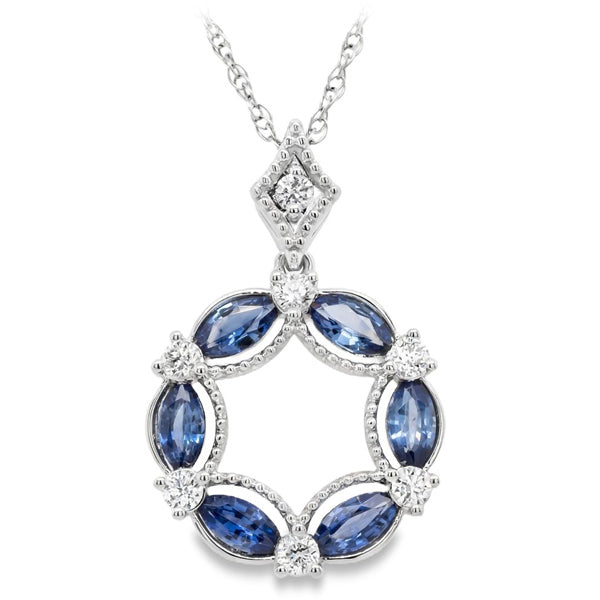 Elegant Sapphire & Diamond Necklace 230-692