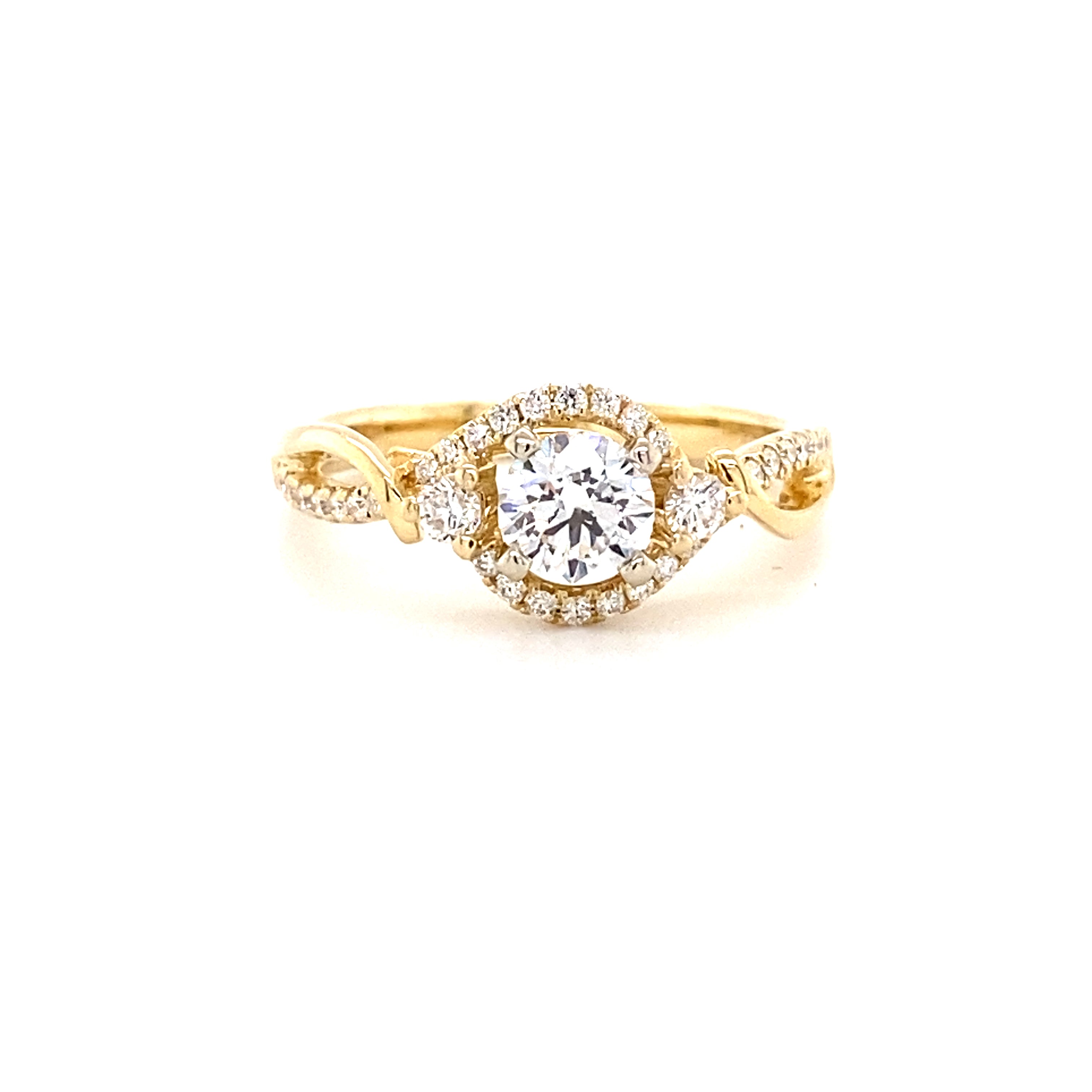 Crisscross 14k Yellow Gold Engagement Ring 100-778