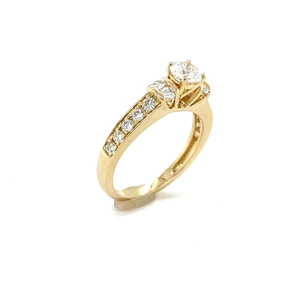 Modern 14k Yellow Gold Engagement Ring 140-758