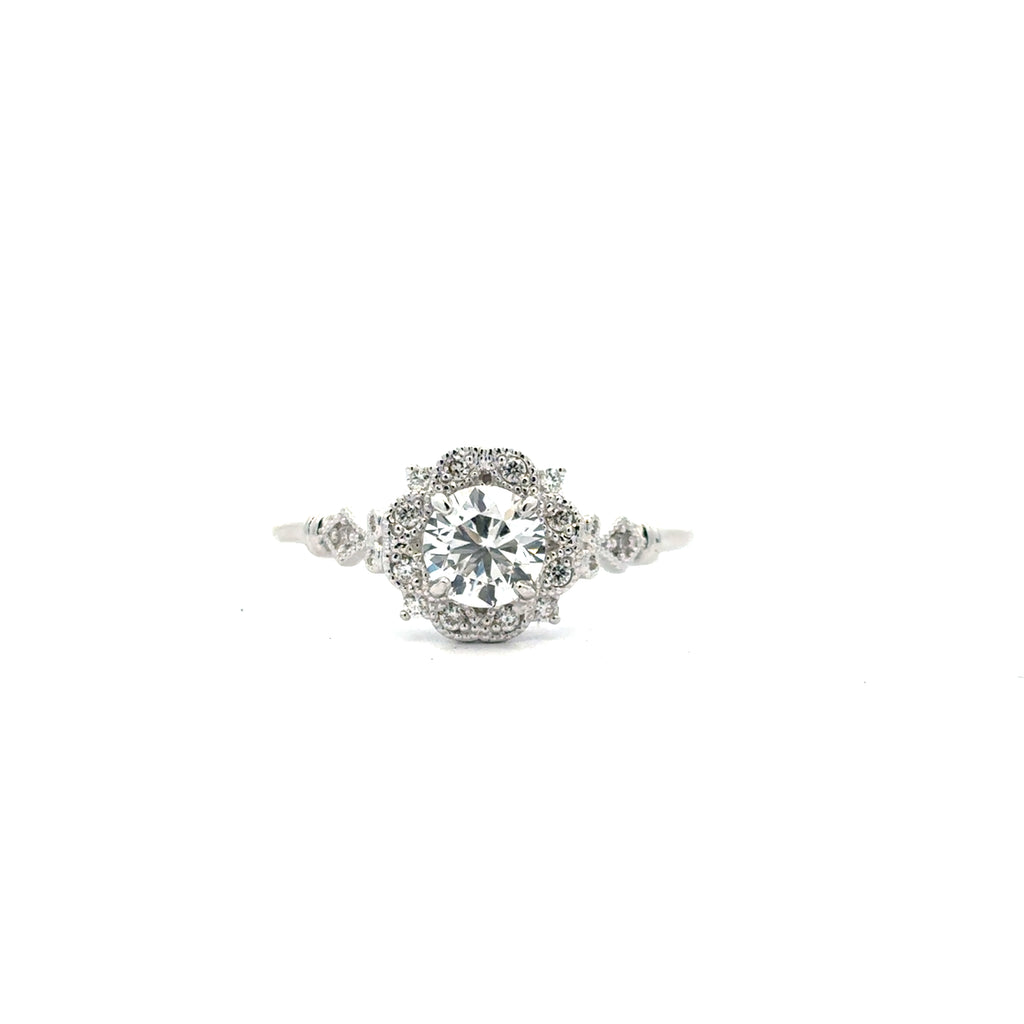 Elegant14k White Gold  Diamond Engagement Ring 100-825