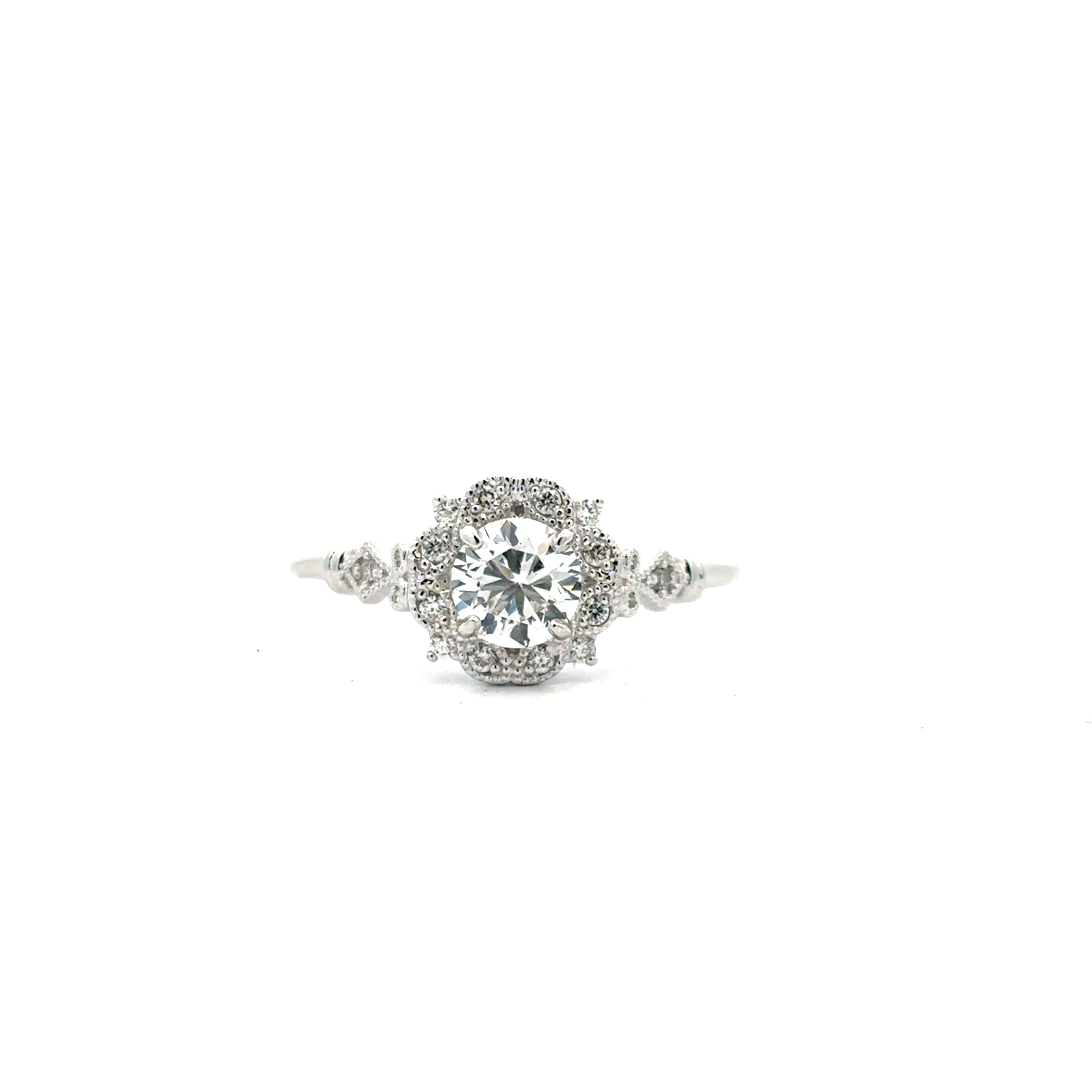 Elegant14k White Gold  Diamond Engagement Ring 100-825
