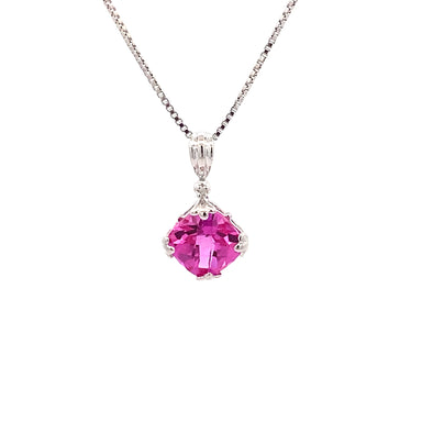 Stunning Created Pink Sapphire Necklace 653-499