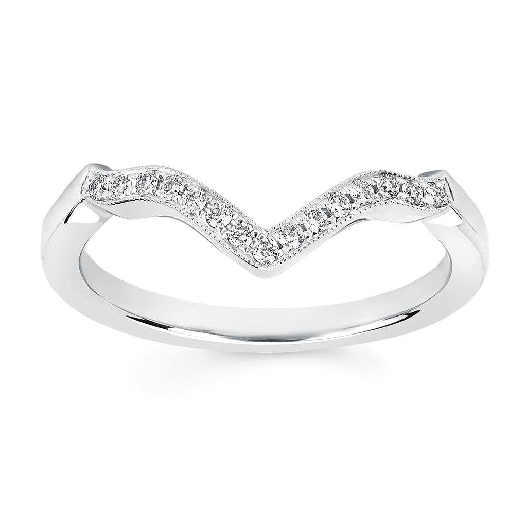 White Gold Contour Wedding Band 110-681