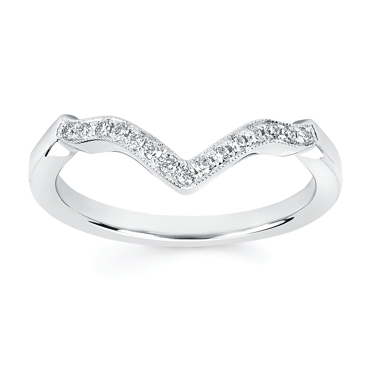 White Gold Contour Wedding Band 110-681