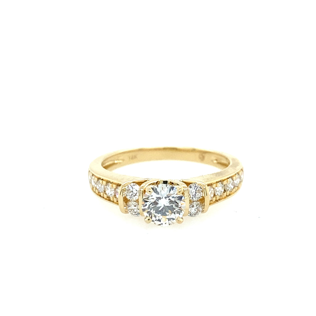 Modern 14k Yellow Gold Engagement Ring 140-758