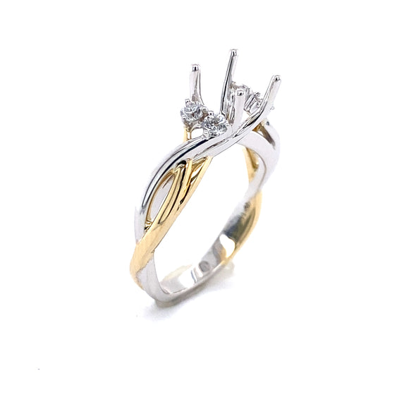 Elegant TwoTone Engagement Ring 140-918