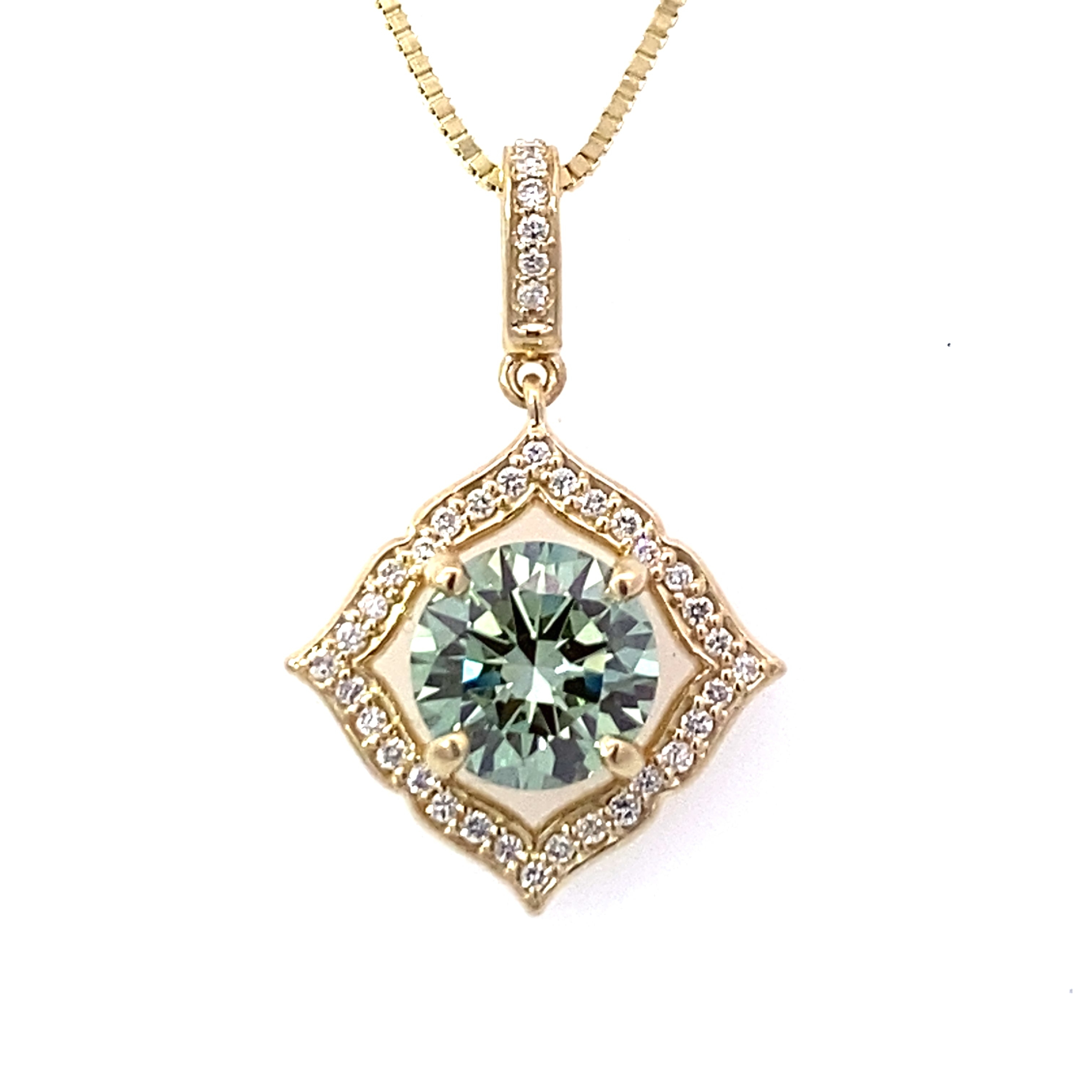 Elegant Mint Green Diamond Necklace 160-1258