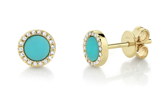 Beautiful Tourquoise & Diamond Earrings 210-702