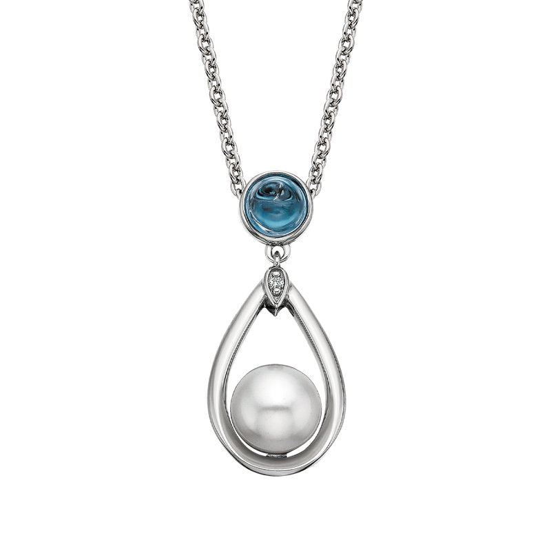 Blue Topaz and Pearl Necklace 653-571