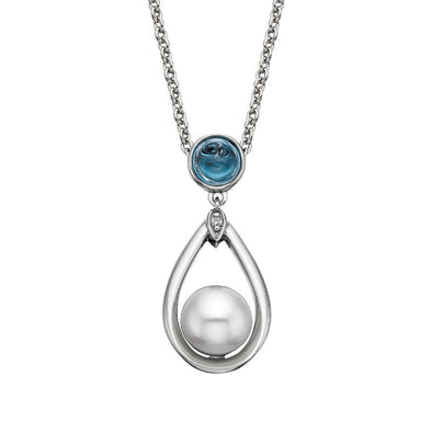 Blue Topaz and Pearl Necklace 653-571