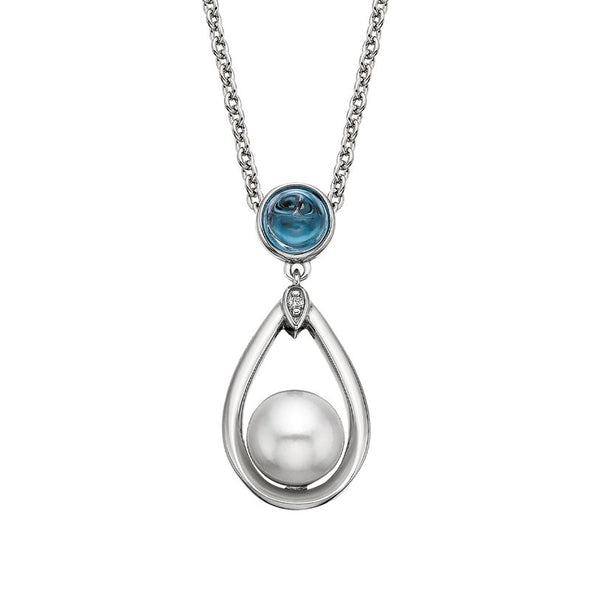 Blue Topaz and Pearl Necklace 653-571