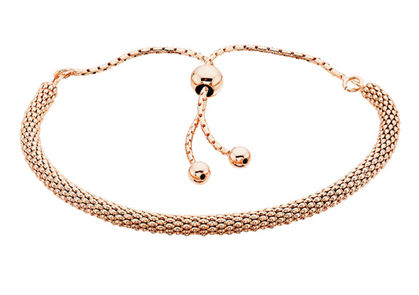 Sterling Silver Rose Tone Bolo Bracelet 610-760