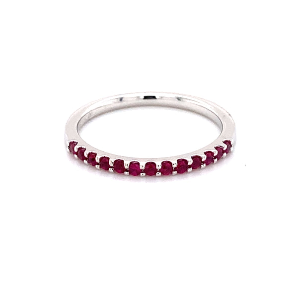 Stackable 14k White Gold Ruby Ring 200-1049