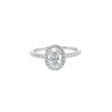 Beautiful White Gold Halo Engagement Ring 100-735