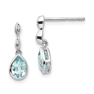 Sterling Silver Blue Topaz Earrings 645-689