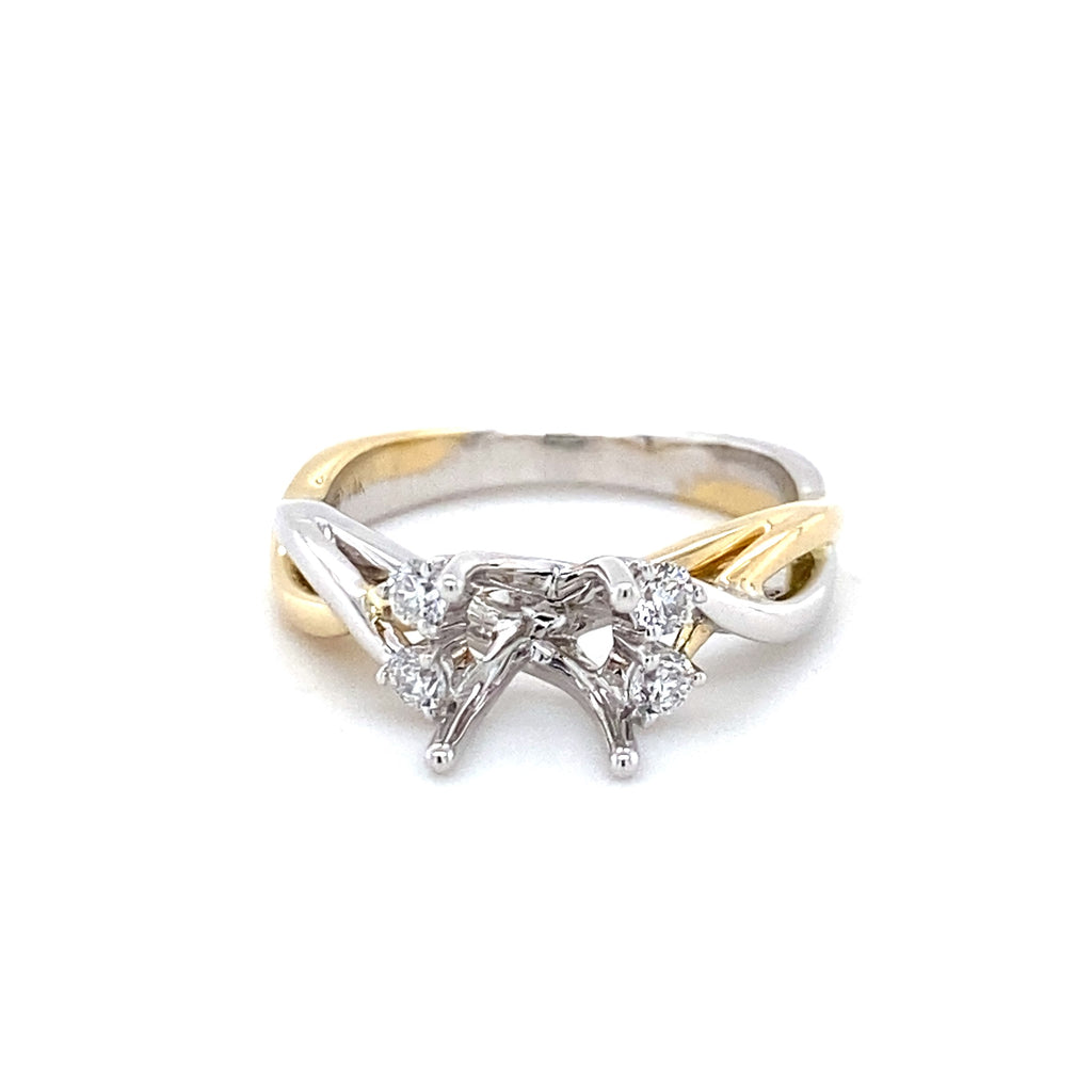 Elegant TwoTone Engagement Ring 140-918