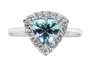 Stunning Blue Tourmaline & Diamond Ring 200-1331