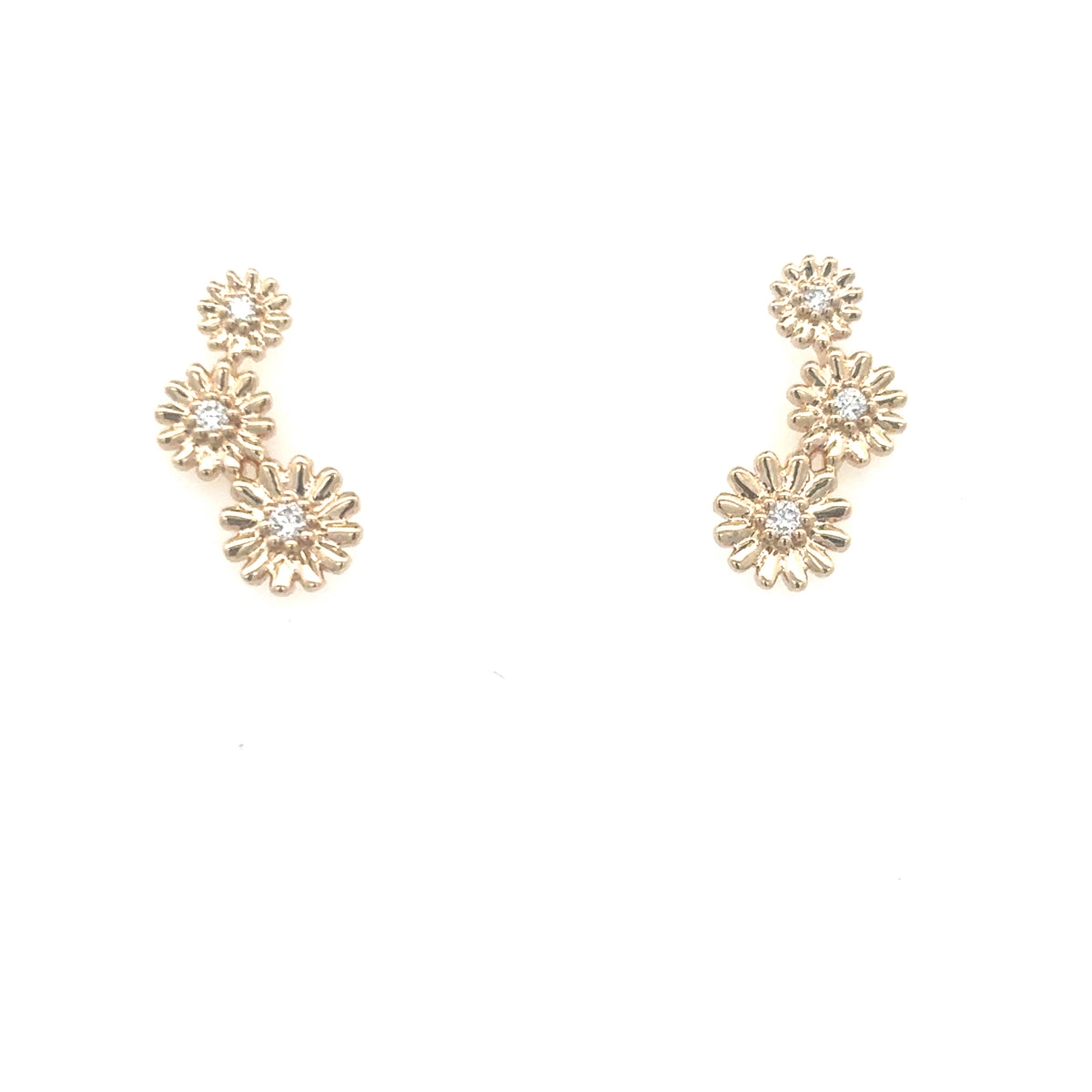 Flowers Earrings with Diamonds 150-1154