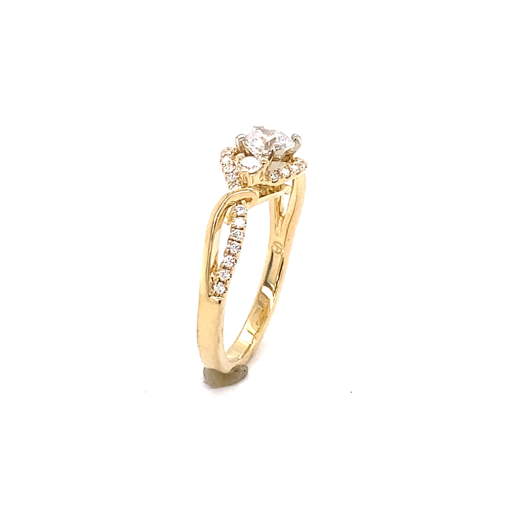 Crisscross 14k Yellow Gold Engagement Ring 100-778