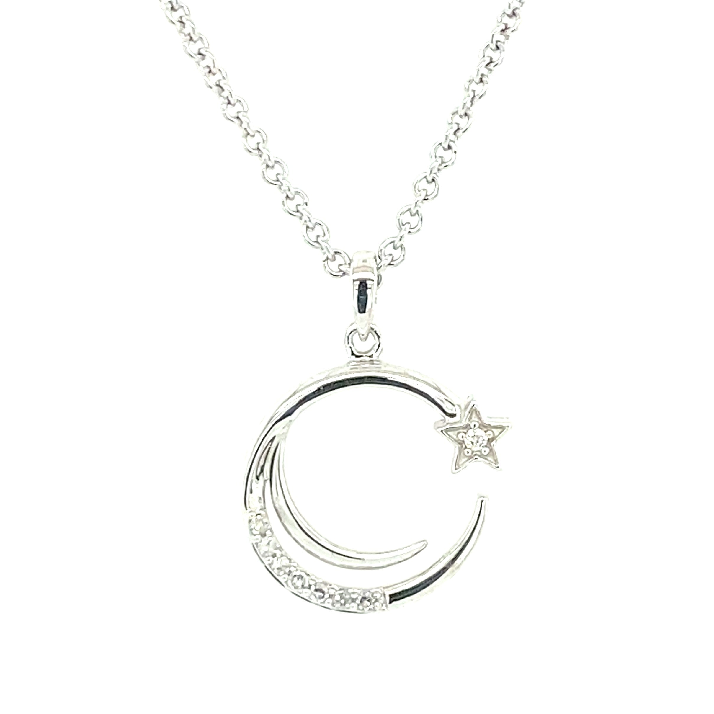 Sterling Silver & Diamond Shooting Star Necklace 653-572