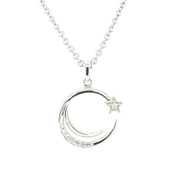 Sterling Silver & Diamond Shooting Star Necklace 653-572