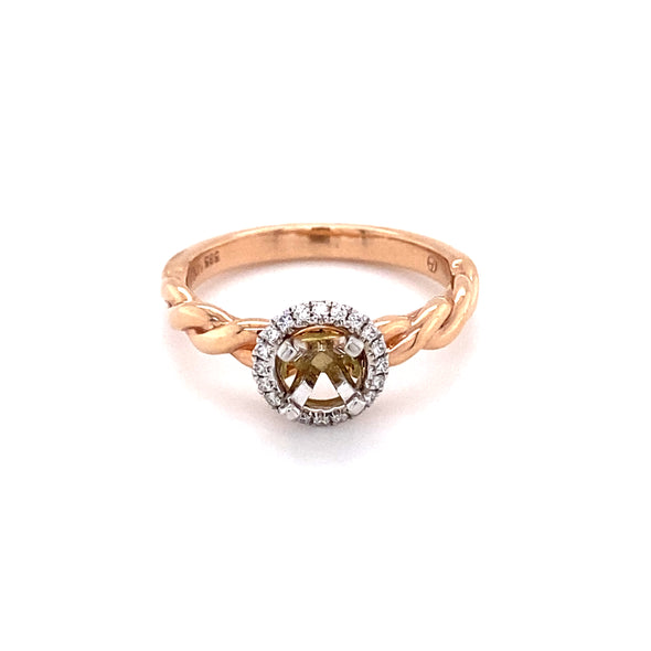 Twisted 14k Rose Gold Engagement Ring 140-718