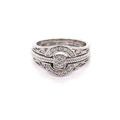 Elegant Three Piece Diamond Wedding Set 100-488