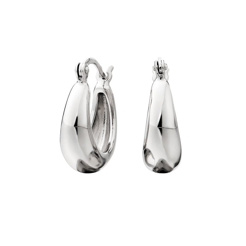 Sterling Silver Tapered Polished Hoop Earrings 645-986