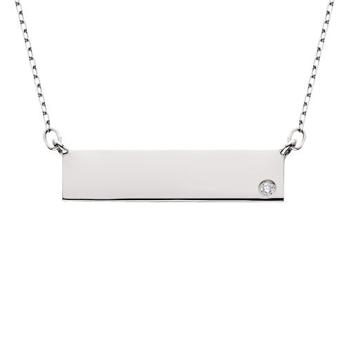 Sterling Silver Diamond Bar Necklace 653-147